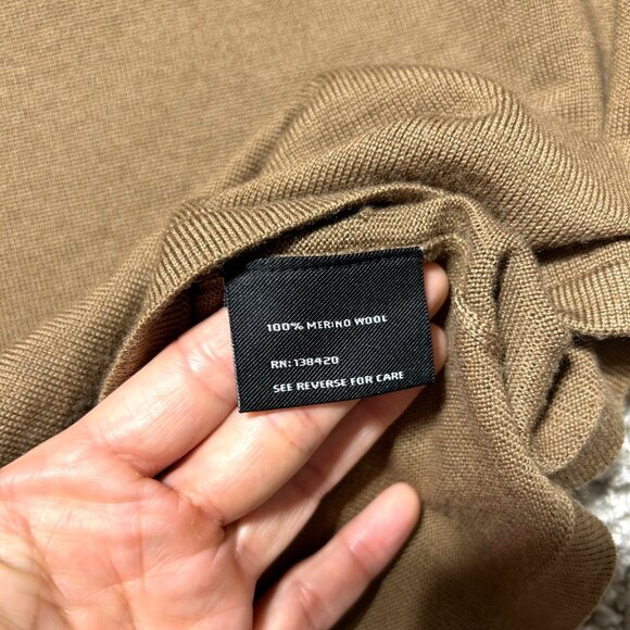 Carlisle Women's Sz Large Sleeveless Brown Turtleneck Top 100% Merino Wool - Picture 6 of 8